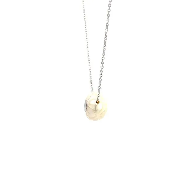 14K Diamond & White Blossom Pearl Necklace Image 2 Kiefer Jewelers Lutz, FL