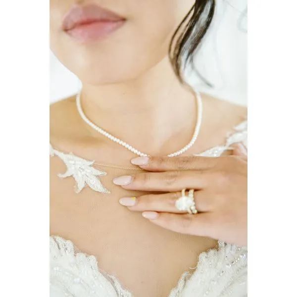 14K Cultured Pearl Tennis Necklace  by Shy Creation Image 4 Kiefer Jewelers Lutz, FL