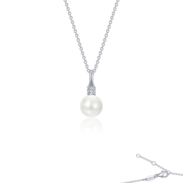 Sterling Silver, Simulated Diamond and Cultured Freshwater Pearl Pendant by Lafonn Kiefer Jewelers Lutz, FL