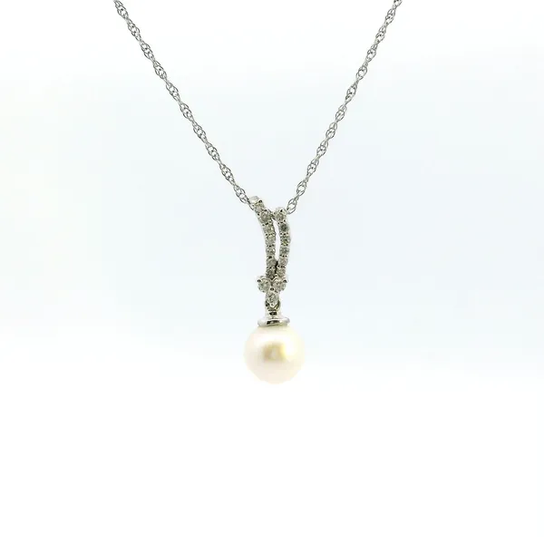14KW 7MM Cultured Pearl and Diamond Pendant Kiefer Jewelers Lutz, FL