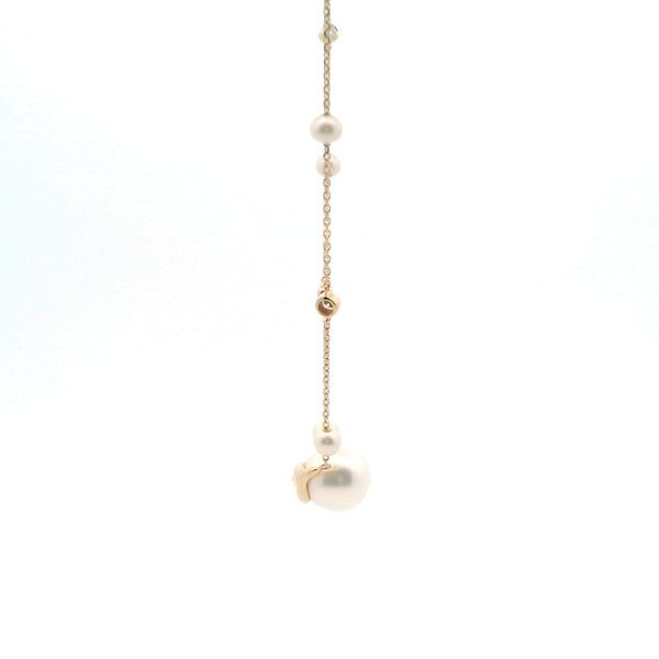 14KY Pearl and Diamond by the Yard Necklace Image 4 Kiefer Jewelers Lutz, FL