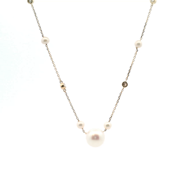 14KY Pearl and Diamond by the Yard Necklace Kiefer Jewelers Lutz, FL