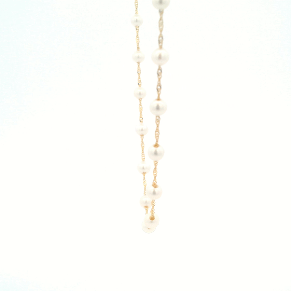 14KY Fresh Water Pearl Station Necklace Image 3 Kiefer Jewelers Lutz, FL
