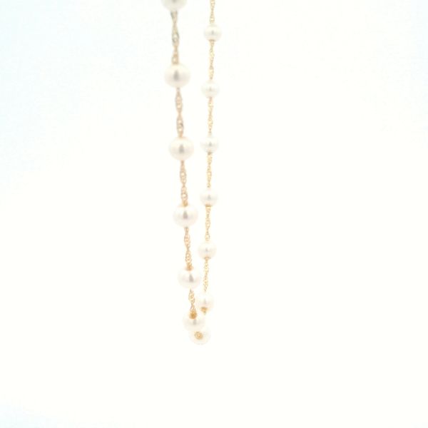 14KY Fresh Water Pearl Station Necklace Image 4 Kiefer Jewelers Lutz, FL