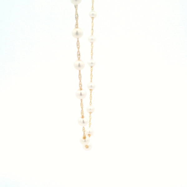 14KY Fresh Water Pearl Station Necklace Image 4 Kiefer Jewelers Lutz, FL