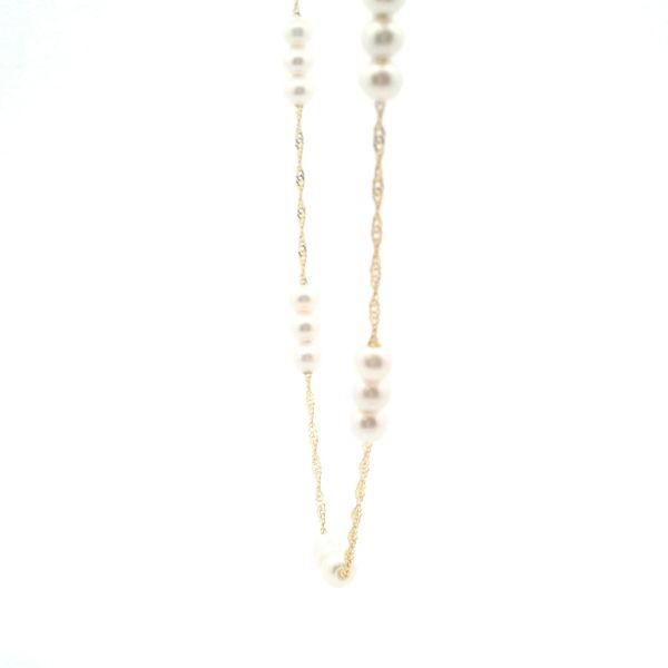 14KY Fresh Water Pearl Three Station Necklace Image 3 Kiefer Jewelers Lutz, FL