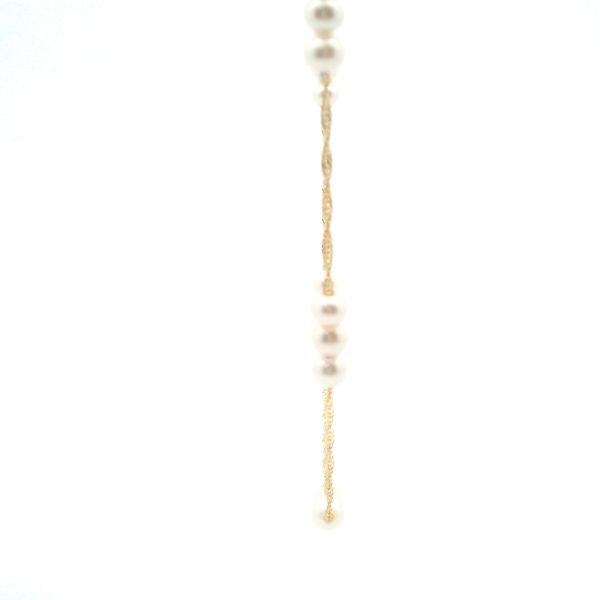 14KY Fresh Water Pearl Three Station Necklace Image 4 Kiefer Jewelers Lutz, FL