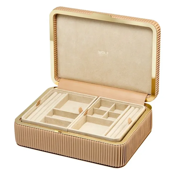 Bella Medium Jewelry Box in Mocha by Wolf Image 2 Kiefer Jewelers Lutz, FL