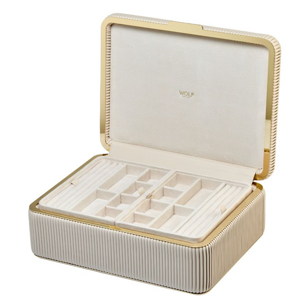 Bella Large Jewelry Box in Bone by Wolf Image 2 Kiefer Jewelers Lutz, FL
