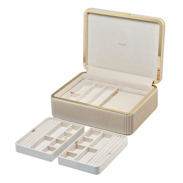 Bella Large Jewelry Box in Bone by Wolf Image 3 Kiefer Jewelers Lutz, FL