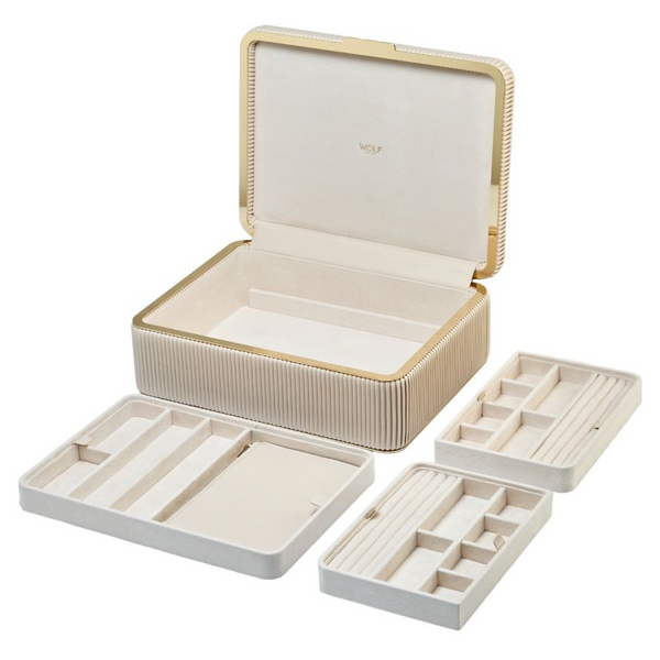 Bella Large Jewelry Box in Bone by Wolf Image 4 Kiefer Jewelers Lutz, FL