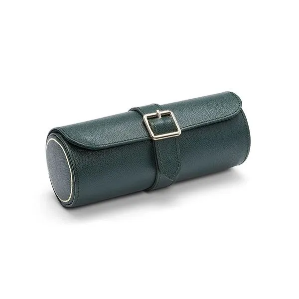 British Racing Green Triple Watch Roll by Wolf Image 5 Kiefer Jewelers Lutz, FL