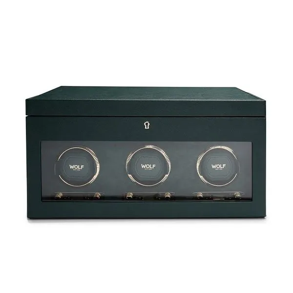 Wolf Designs British Racing Green Triple Wolf Watch Winder Kiefer Jewelers Lutz, FL