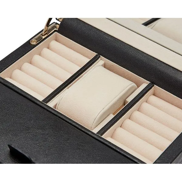 Wolf Designs Palermo Black Single Winder with Jewelry Storage Image 3 Kiefer Jewelers Lutz, FL