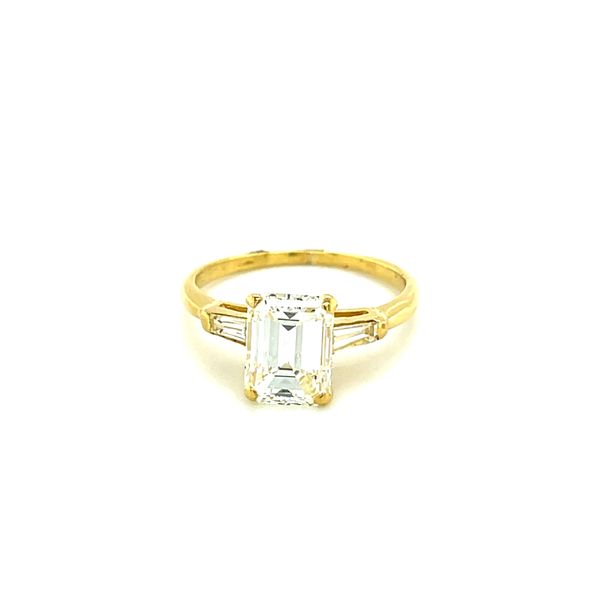 Estate 18K 2 CT Emerald Cut Diamond Engagement Ring Kiefer Jewelers Lutz, FL