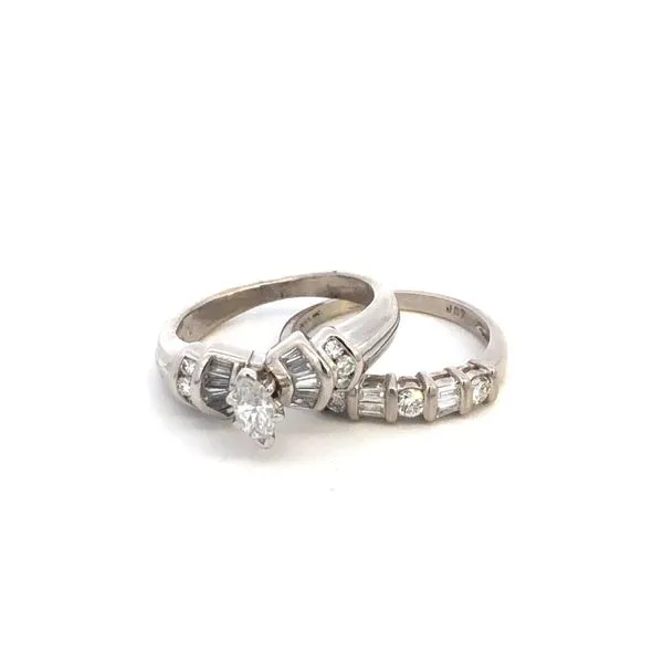 Estate Platinum Marquise Bridal Set Kiefer Jewelers Lutz, FL