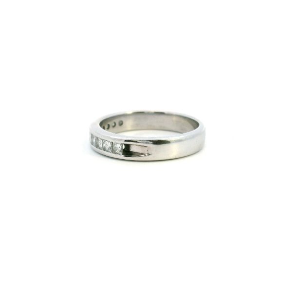 Estate 14KW 0.66CTW Princess Cut Diamond Channel Set Wedding Band Image 4 Kiefer Jewelers Lutz, FL