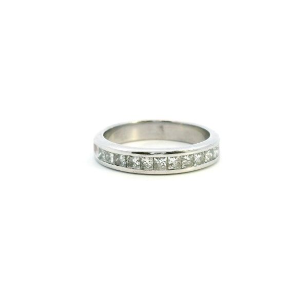 Estate 14KW 0.66CTW Princess Cut Diamond Channel Set Wedding Band Kiefer Jewelers Lutz, FL