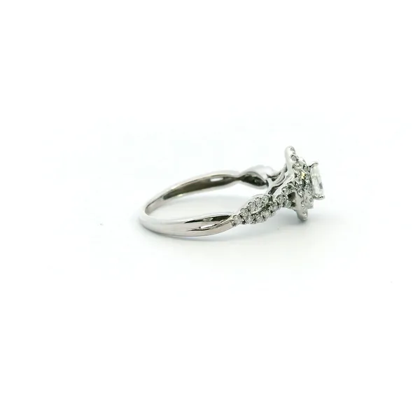 Estate 14KW Pear Shaped Diamond Double Halo Engagement Ring Image 3 Kiefer Jewelers Lutz, FL