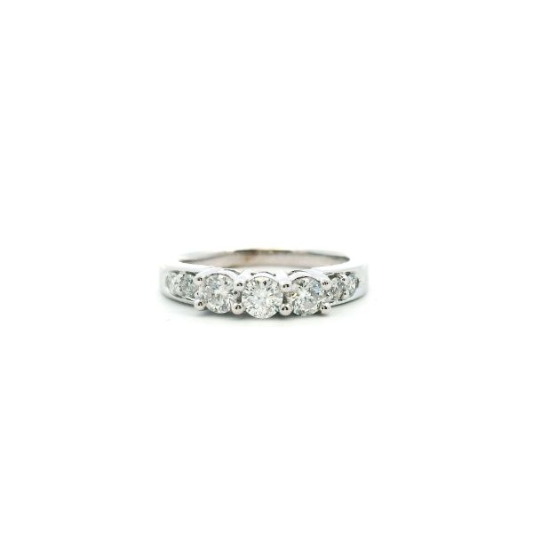 Estate 14KW 0.50CTW Diamond Three Stone Wedding Band Kiefer Jewelers Lutz, FL