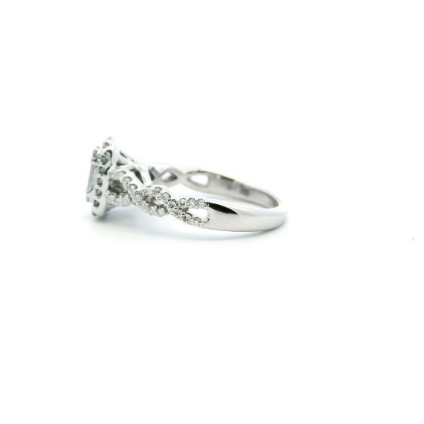 Estate 14KW 0.50CTW Emerald Cut Cluster Engagement Ring Image 4 Kiefer Jewelers Lutz, FL