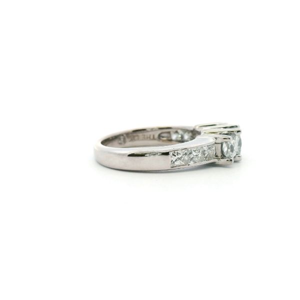 Estate Plat/18KW 1CTW Princess Cut Diamond Three Stone Ring Image 3 Kiefer Jewelers Lutz, FL