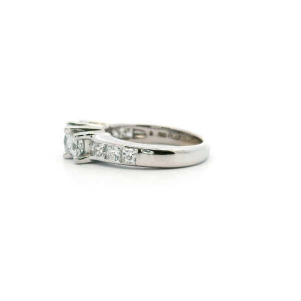 Estate Plat/18KW 1CTW Princess Cut Diamond Three Stone Ring Image 4 Kiefer Jewelers Lutz, FL