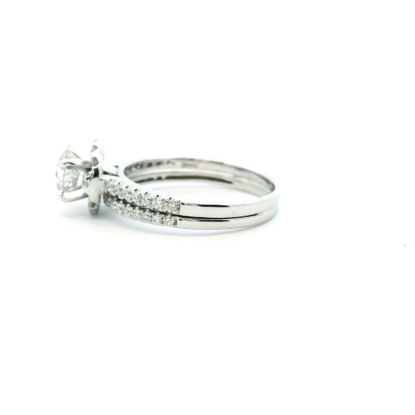 Estate 14KW 1.0CTW Diamond Halo Engagement Ring Set Image 4 Kiefer Jewelers Lutz, FL