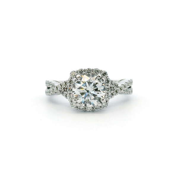 Estate 14KW 1.22CTW Lab Grown Diamond Halo Twist Engagement Ring Kiefer Jewelers Lutz, FL