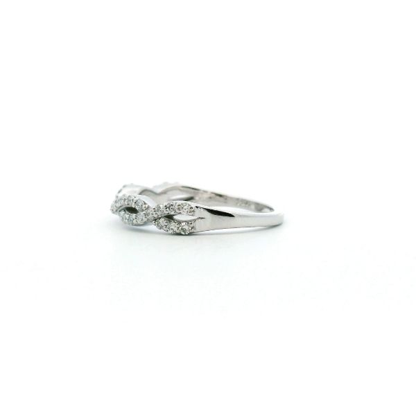 Estate 14KW Diamond Twist Wedding Band Image 4 Kiefer Jewelers Lutz, FL