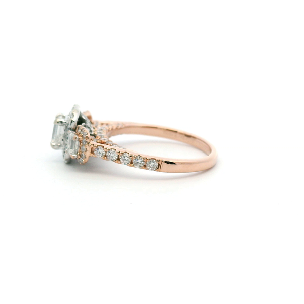 Estate 14KRW 1.0CTW Emerald Cut Three Stone Diamond Engagement Ring Image 4 Kiefer Jewelers Lutz, FL