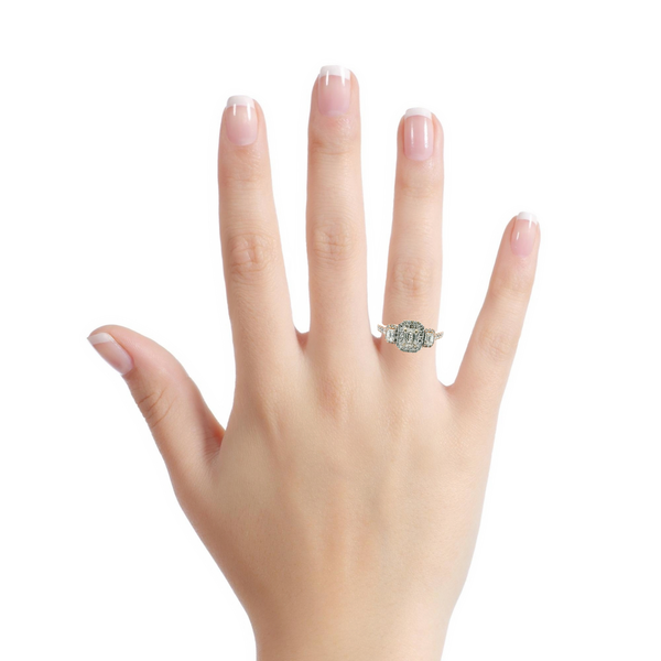 Estate 14KRW 1.0CTW Emerald Cut Three Stone Diamond Engagement Ring Image 5 Kiefer Jewelers Lutz, FL
