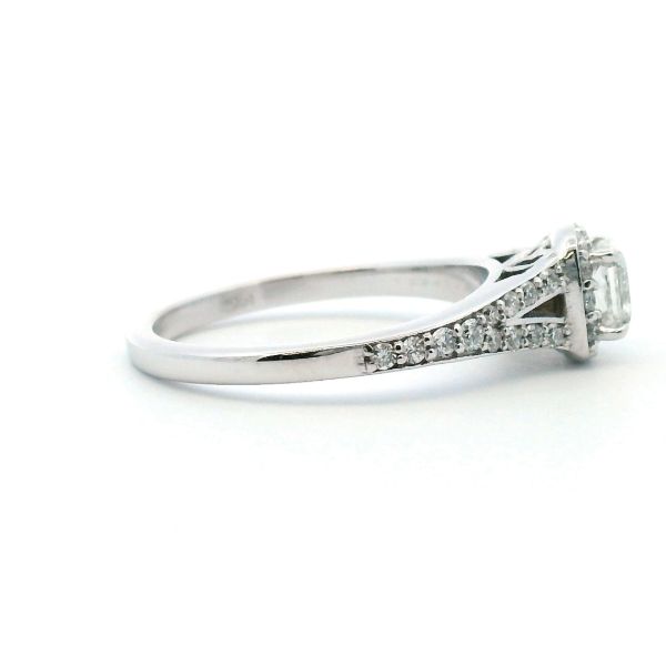 Estate 14KW 0.50CTW Cushion Cut Diamond Halo Engagement Ring Image 3 Kiefer Jewelers Lutz, FL