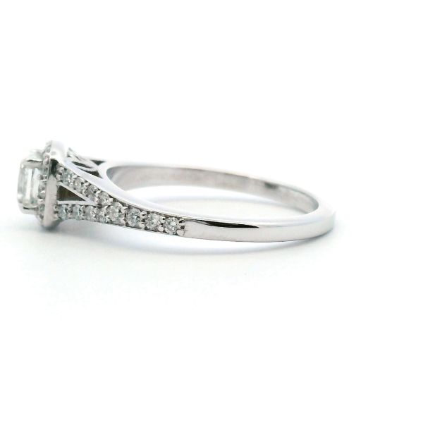 Estate 14KW 0.50CTW Cushion Cut Diamond Halo Engagement Ring Image 4 Kiefer Jewelers Lutz, FL