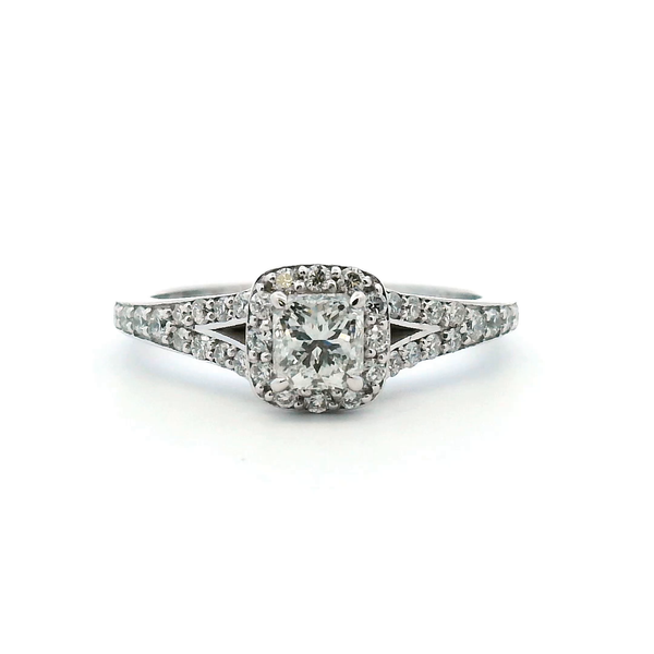 Estate 14KW 0.50CTW Cushion Cut Diamond Halo Engagement Ring Kiefer Jewelers Lutz, FL