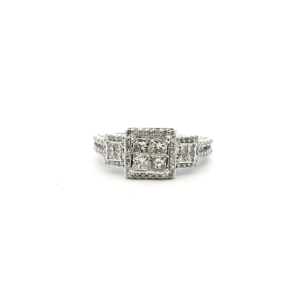 Estate 10KW 1.0CTW Princess Cut Invisible Set Engagement Ring Kiefer Jewelers Lutz, FL