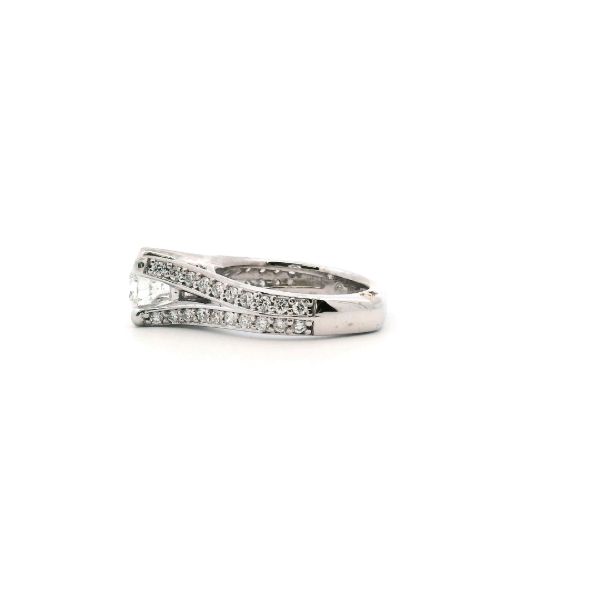Estate 18KW 0.95CTW Diamond A.Jaffe Engagement Ring Image 4 Kiefer Jewelers Lutz, FL