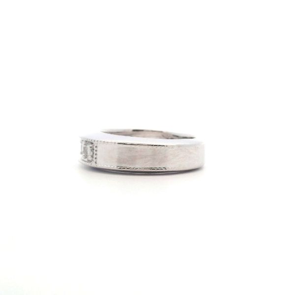 Estate 14KW 0.33CTW Diamond Channel Milgrain Wedding Band Image 3 Kiefer Jewelers Lutz, FL