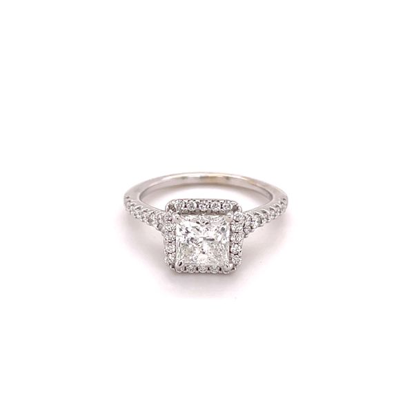 Estate 14K 1.20 Carat Princess Cut Halo Engagement Ring Kiefer Jewelers Lutz, FL
