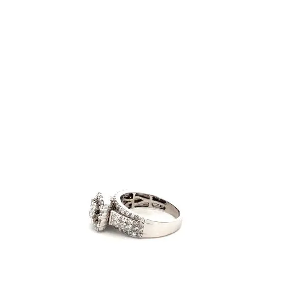 Estate 14KW Princessa Halo Diamond Engagement Ring Image 4 Kiefer Jewelers Lutz, FL