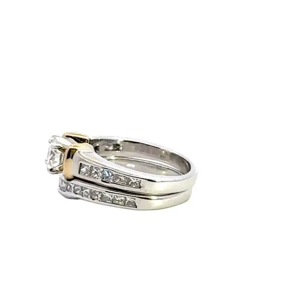 Estate 14K Two-Tone Diamond Wedding Set Image 4 Kiefer Jewelers Lutz, FL