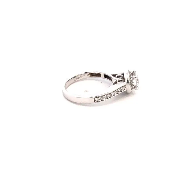 Estate 14KW Diamond Halo Engagement Ring Image 3 Kiefer Jewelers Lutz, FL