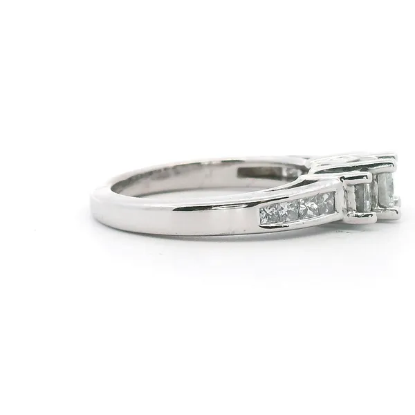 Estate 14KW Princess Cut Diamond Three Stone Ring Image 3 Kiefer Jewelers Lutz, FL