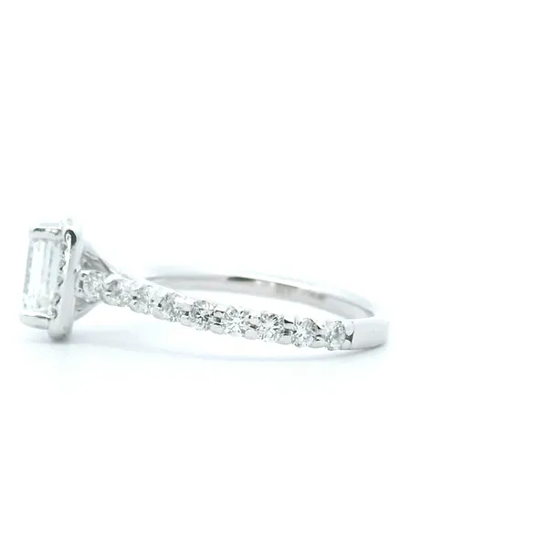 Estate Platinum Emerald Cut Diamond Halo Engagement Ring Image 4 Kiefer Jewelers Lutz, FL