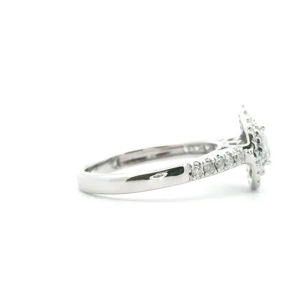 Estate 14KW Pear Shaped Double Halo Diamond Engagement Ring Image 3 Kiefer Jewelers Lutz, FL