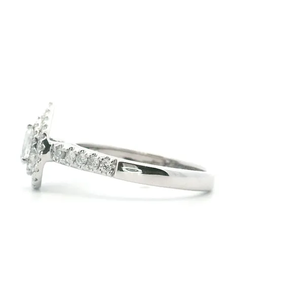 Estate 14KW Pear Shaped Double Halo Diamond Engagement Ring Image 4 Kiefer Jewelers Lutz, FL