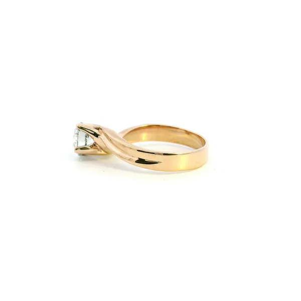 Estate 18KY 1CT Solitaire Swirl Band Ring Image 4 Kiefer Jewelers Lutz, FL