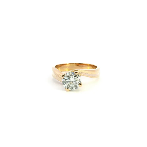 Estate 18KY 1CT Solitaire Swirl Band Ring Kiefer Jewelers Lutz, FL