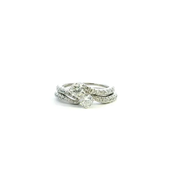 Estate 14KW 1CTW Diamond Two Stone Bypass Wedding Set Kiefer Jewelers Lutz, FL