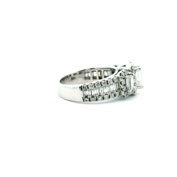 Estate 14KW 1.5CTW Three Stone Emerald Cut Diamond Engagement Ring Image 3 Kiefer Jewelers Lutz, FL